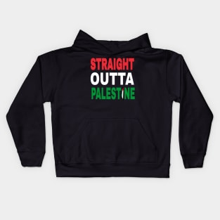 Straight Outta Palestine - Map - Back Kids Hoodie